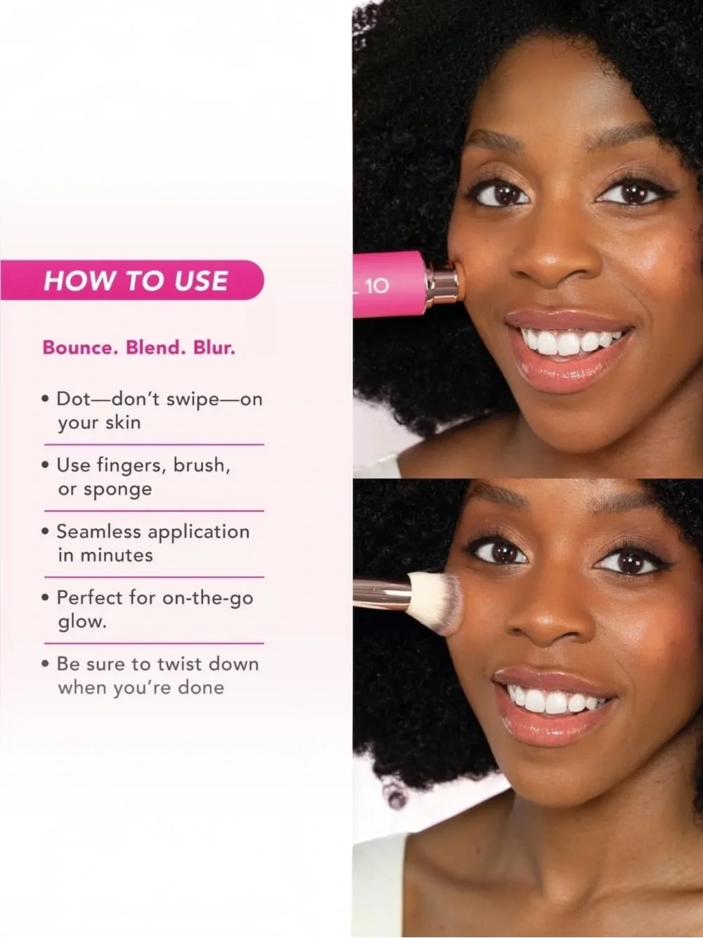 NEW Doll 10 Peptide Blur Stick Foundation - Light/Medium
